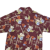 RON CHERISHAM Mens Burgundy & Floral Cotton Blend Shirt M Summer Casual