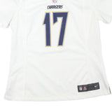 NIKE Womens White Chargers 17 Sports Football T-Shirt M Short Sleeve V-Neck