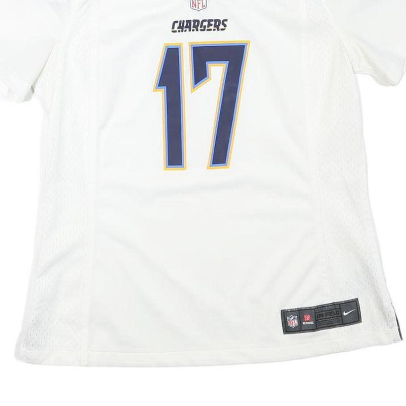 NIKE Womens White Chargers 17 Sports Football T-Shirt M Short Sleeve V-Neck