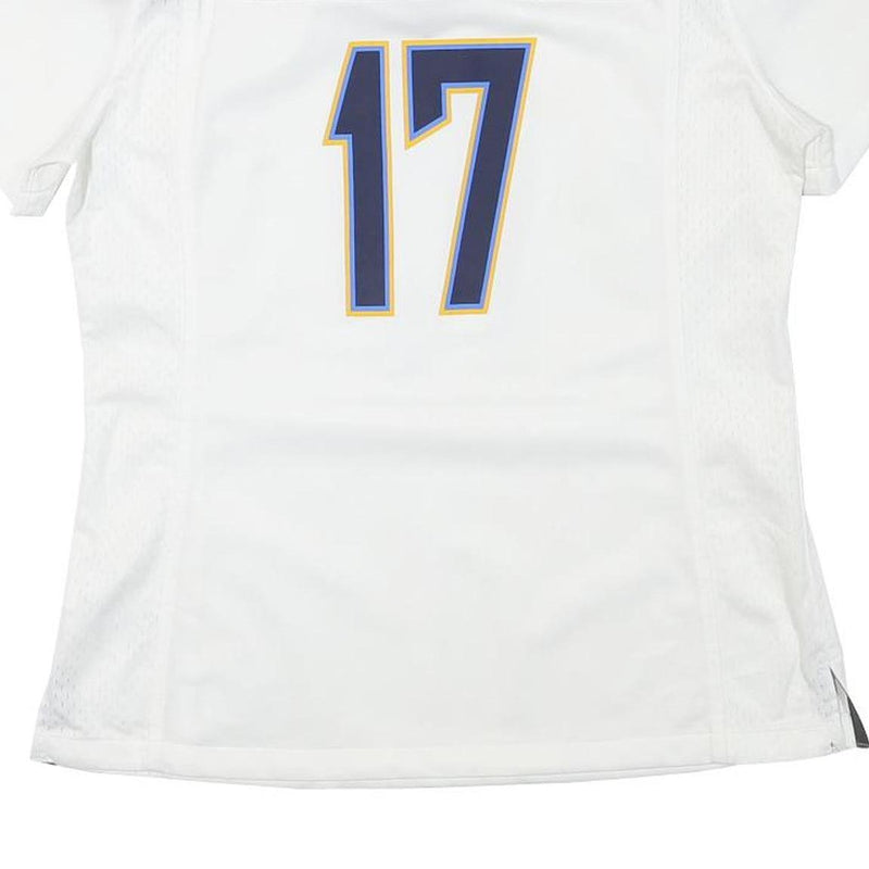 NIKE Womens White Chargers 17 Sports Football T-Shirt M Short Sleeve V-Neck
