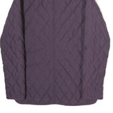 BARBOUR Womens Purple & Black Quilted Jacket M Polyester Zip Classic Fit