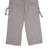 TINSEL TOWN Womens Cotton Blend Grey Regular Straight Trousers W30 L32 Cargo