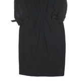 JENNY PACKHAM Womens Black Dress Polyester Blend Midi Beaded Neckline UK 12