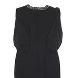 JENNY PACKHAM Womens Black Dress Polyester Blend Midi Beaded Neckline UK 12