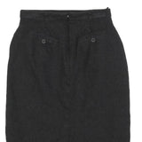 MAX MARA Womens Black Wool Pencil Knee Length Skirt UK 6 Elegant Formal Classic