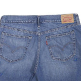 LEVI'S Womens Denim Blue Casual Shorts L W32 Embroidered Floral Design
