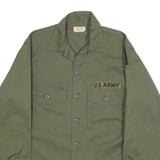 SELMA APPAREL Mens Green Plain Military Style Shirt M Army Jacket Button Pocket
