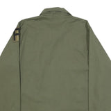 SELMA APPAREL Mens Green Plain Military Style Shirt M Army Jacket Button Pocket