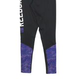 REEBOK Womens Joggers Black & Purple Slim Skinny S W24 L27 Logo Print Activewear