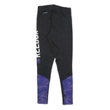 REEBOK Womens Joggers Black & Purple Slim Skinny S W24 L27 Logo Print Activewear
