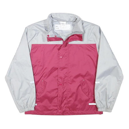 KIDZ Girls Grey & Pink Button Jacket M Polyester Plain Children's Lightweight