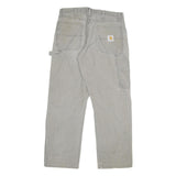 CARHARTT Mens Cotton Blend Beige Regular Straight Trousers W32 L30 Workwear