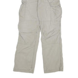 CARHARTT Mens Relaxed Beige Cargo Trousers W26 L31 Cotton Blend Zip Pockets