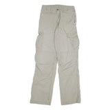 CARHARTT Mens Relaxed Beige Cargo Trousers W26 L31 Cotton Blend Zip Pockets