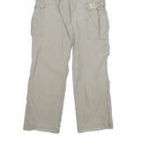 CARHARTT Mens Relaxed Beige Cargo Trousers W26 L31 Cotton Blend Zip Pockets