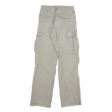 CARHARTT Mens Relaxed Beige Cargo Trousers W26 L31 Cotton Blend Zip Pockets