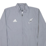 ADIDAS Mens Grey Polyester Blend Track Jacket M Zip Plain Athletic Sportswear