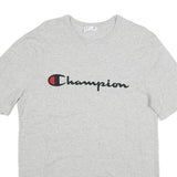 CHAMPION Mens Grey Graphic T-Shirt L Short Sleeve Crew Neck Cotton Casual