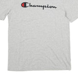 CHAMPION Mens Grey Graphic T-Shirt L Short Sleeve Crew Neck Cotton Casual