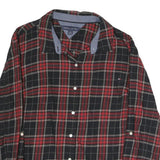 TOMMY HILFIGER Womens Black & Red Check Shirt L Cotton Blend Casual Long Sleeve