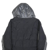 FILA Mens Black & Grey Puffer Jacket XL Polyester Zip Hooded Plain Sportswear