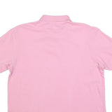 CHAPS Mens Pink Short Sleeve Plain Polo Shirt L Cotton Blend Stretch