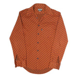 JDC Mens Orange Check Cotton Blend Shirt M Long Sleeve Button Front