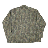 Mens Green Camouflage Button Jacket XL Cotton Blend Casual Outdoor Style