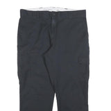 DICKIES Mens Cotton Blend Black Regular Straight Trousers W38 L30 Workwear