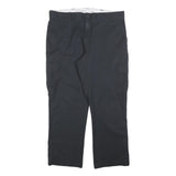 DICKIES Mens Cotton Blend Black Regular Straight Trousers W38 L30 Workwear