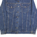 LEVI'S Womens Blue Denim Jacket M Cotton Button Plain Classic Fit Western Style