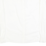 Womens White Cotton Blend Blouse Long Sleeve Round Neck Embroidered M Lace Trim