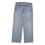 DICKIES Mens Relaxed Light Blue Denim Jeans W32 L28 Workwear Straight Fit Zip