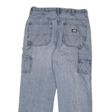 DICKIES Mens Relaxed Light Blue Denim Jeans W32 L28 Workwear Straight Fit Zip