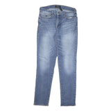 GUESS Womens Slim Blue Denim Slim Jeans W30 L31 Cotton Blend Zip Casual
