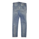 DIESEL Mens Slim Blue Denim Light Wash Jeans W31 L31 Classic Cotton Blend Zip