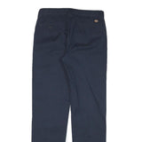 DICKIES Mens Cotton Blend Navy Regular Fit Straight Leg Trousers W28 L30