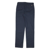 DICKIES Mens Cotton Blend Navy Regular Fit Straight Leg Trousers W28 L30