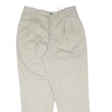 Mens Slim Beige Cotton Blend Slim Fit Trousers W30 L30 Casual Smart Zip