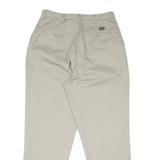 Mens Slim Beige Cotton Blend Slim Fit Trousers W30 L30 Casual Smart Zip