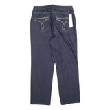 CALVIN KLEIN JEANS Womens Blue Regular Straight Denim Raw W32 L28 Zip Waistband