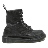 DR MARTENS Womens Lace-Up Boots Black Leather UK 3 Stylish Durable Combat Wear