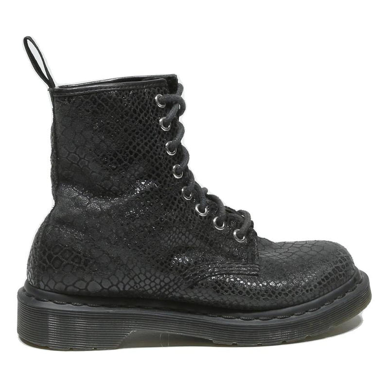 DR MARTENS Womens Lace-Up Boots Black Leather UK 3 Stylish Durable Combat Wear