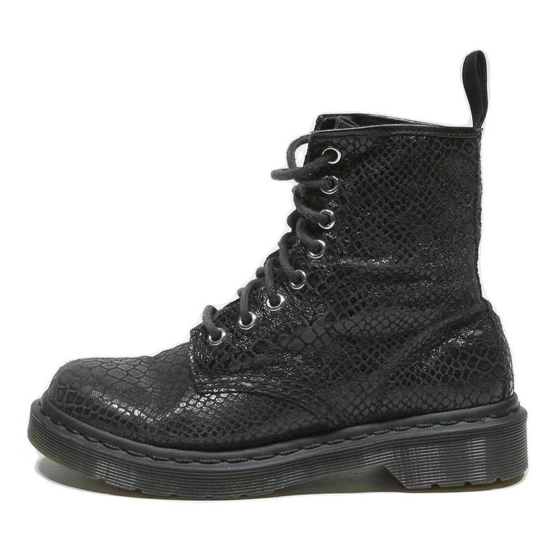 DR MARTENS Womens Lace-Up Boots Black Leather UK 3 Stylish Durable Combat Wear