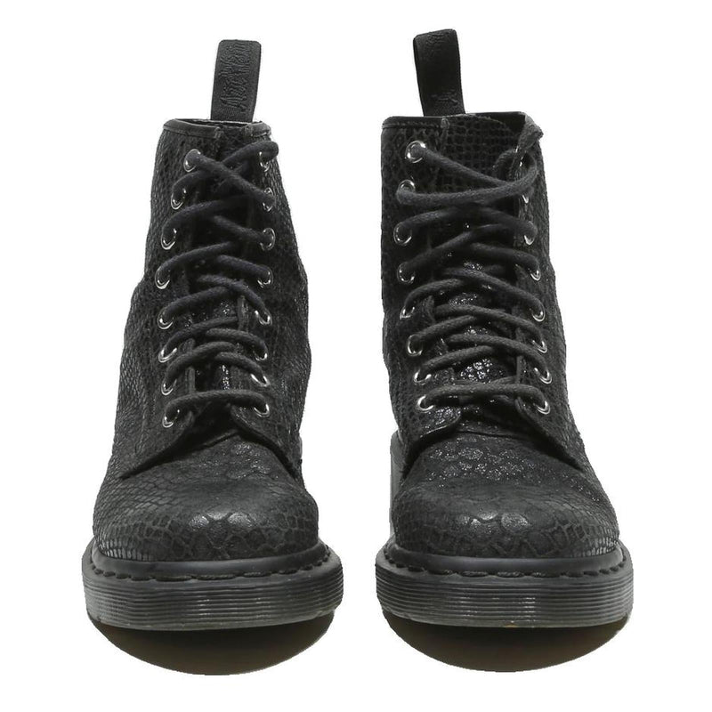 DR MARTENS Womens Lace-Up Boots Black Leather UK 3 Stylish Durable Combat Wear