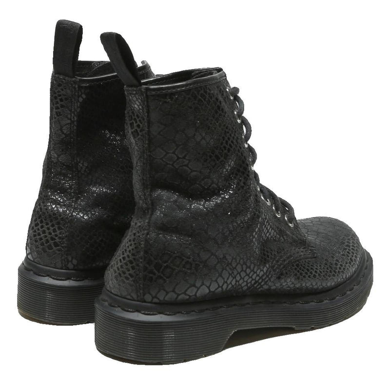 DR MARTENS Womens Lace-Up Boots Black Leather UK 3 Stylish Durable Combat Wear