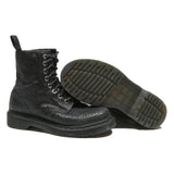 DR MARTENS Womens Lace-Up Boots Black Leather UK 3 Stylish Durable Combat Wear