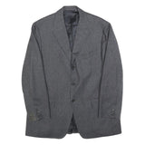 FACONNABLE Mens Grey Wool Blend Coach Jacket M Button Closure Tailored Plain