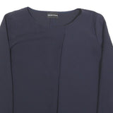 EMPORIO ARMANI Womens Navy Blue Basic Top Long Sleeve Round Neck M