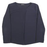 EMPORIO ARMANI Womens Navy Blue Basic Top Long Sleeve Round Neck M
